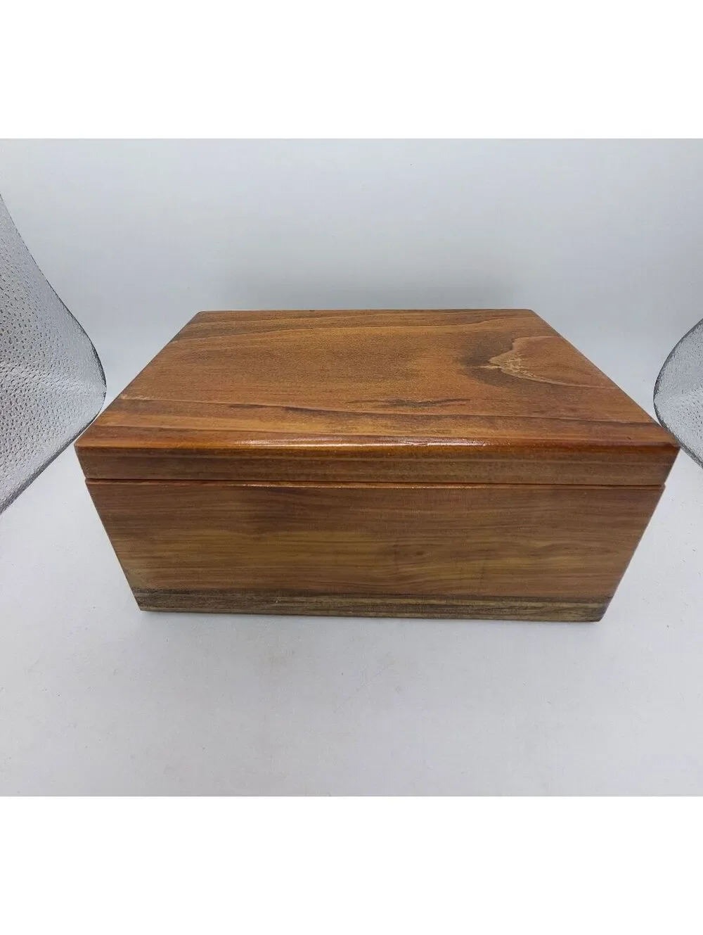 VTG Handcrafted Wooden Storage Box with Hinged Lid